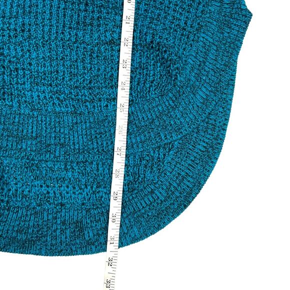 Guess Top Tunic Sweater Blue Long Sleeve Quarter Zip High Low Knit Women's Small - Picture 9 of 12